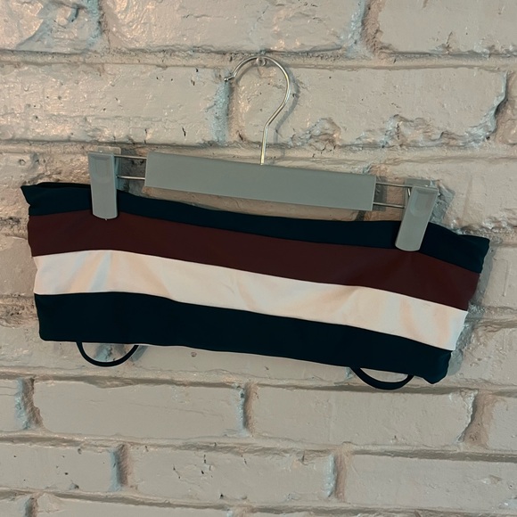 striped high waisted bikini set with removable straps - Picture 4 of 6